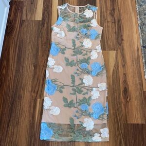 Calvin Klein Floral Lined Dress Size 4